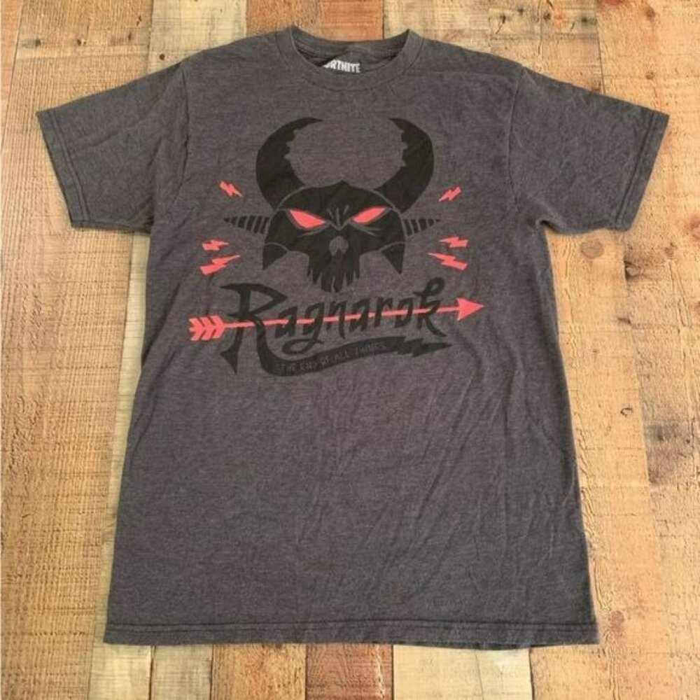 Fortnite womens size small Ragnarok graphic short sleeve tshirt tee in gray